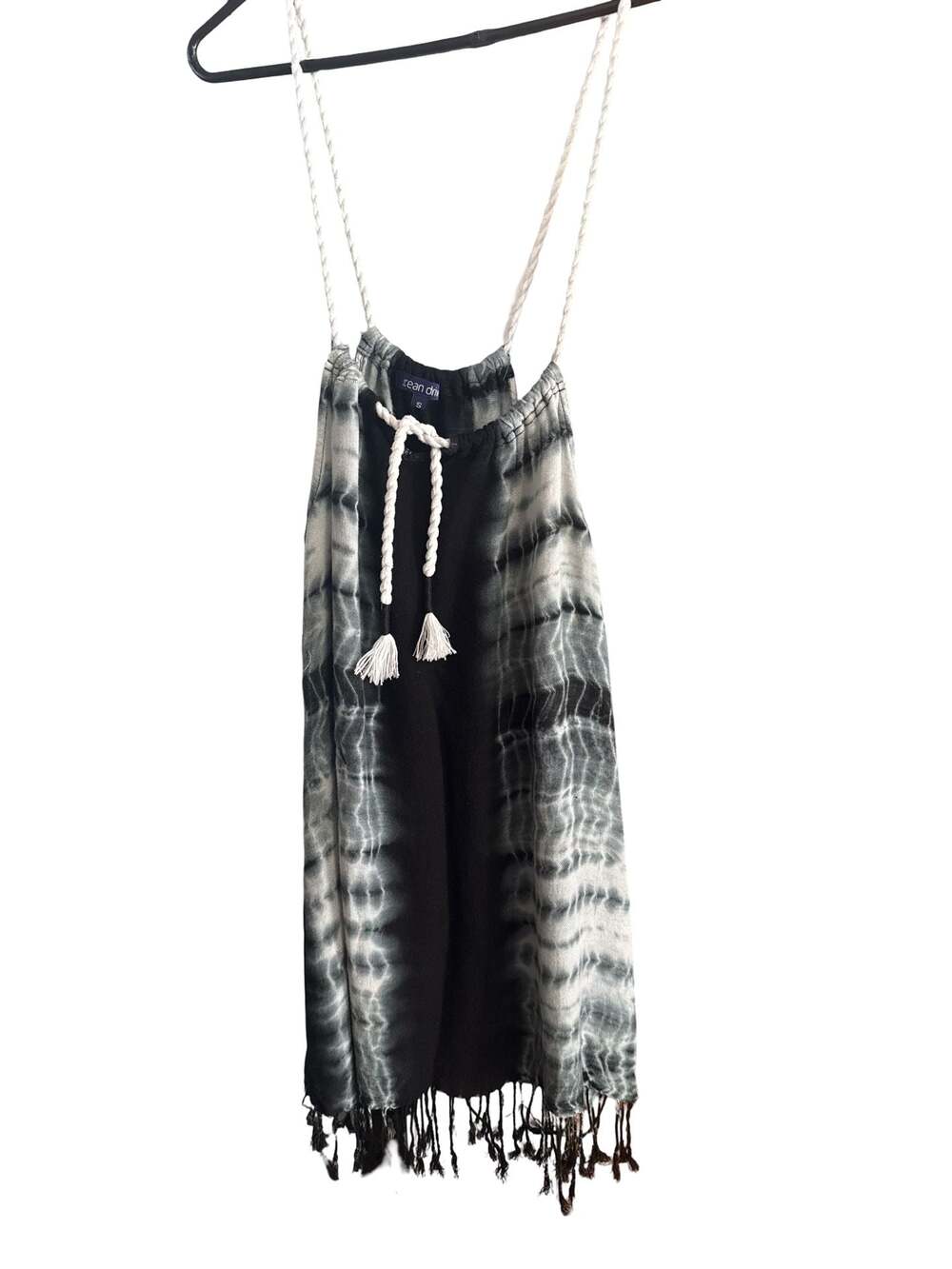 Ocean Drive Black and White Tie Dye Swimsuit Cover Up Dress Size S
